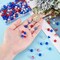 240pcs 4th of July Glass Beads, 6 Color Patriotic Beads 8mm Red White Blue Glass Bead Round Crackle Loose Bead for Beaded Baseball Necklace Bracelet DIY Jewelry Crafts Independence Day